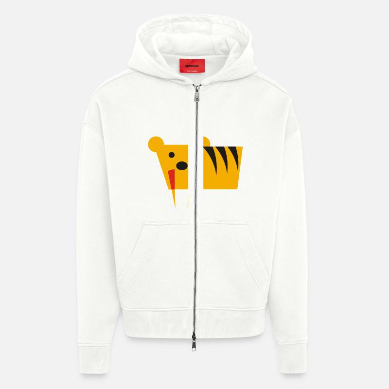 Säbelzahntiger - Zip Hoodie - made by SPREAD - OFF WHITE