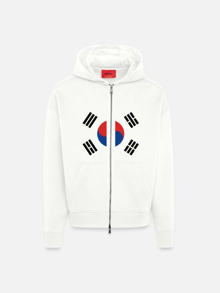 Südkorea - Zip Hoodie - made by SPREAD - OFF WHITE