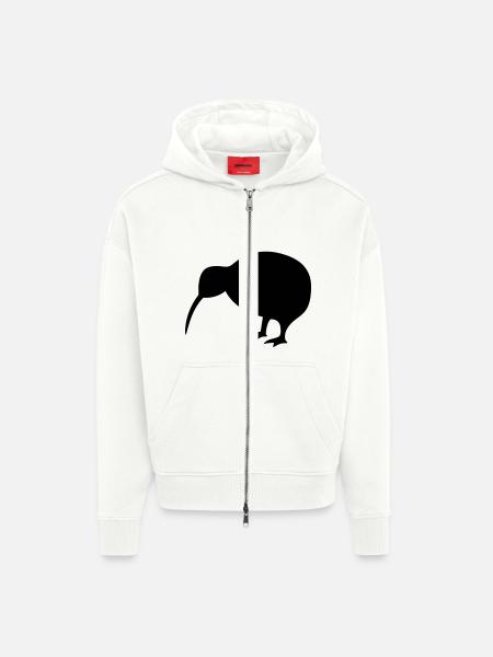 Kiwi - Veste à capuche bio épaisse oversize fabriqué en UE - OFF WHITE