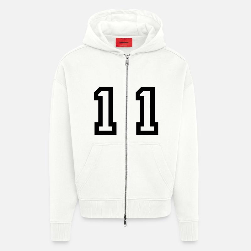 Nummer - 11 - elf - Zip Hoodie - made by SPREAD - OFF WHITE