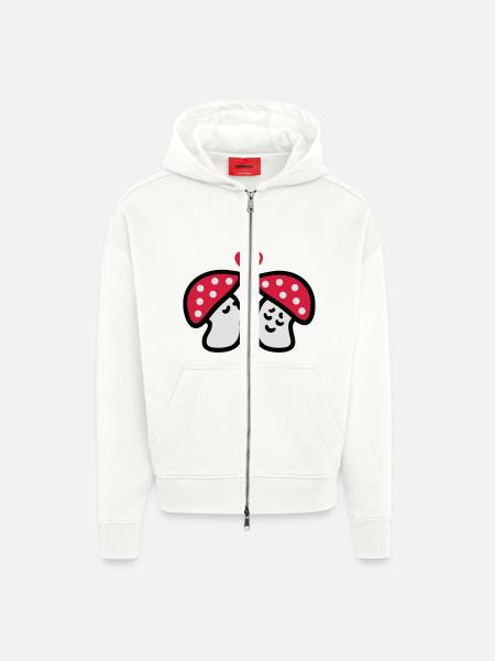 verliebte Pilze 3 - Zip Hoodie - made by SPREAD - OFF WHITE