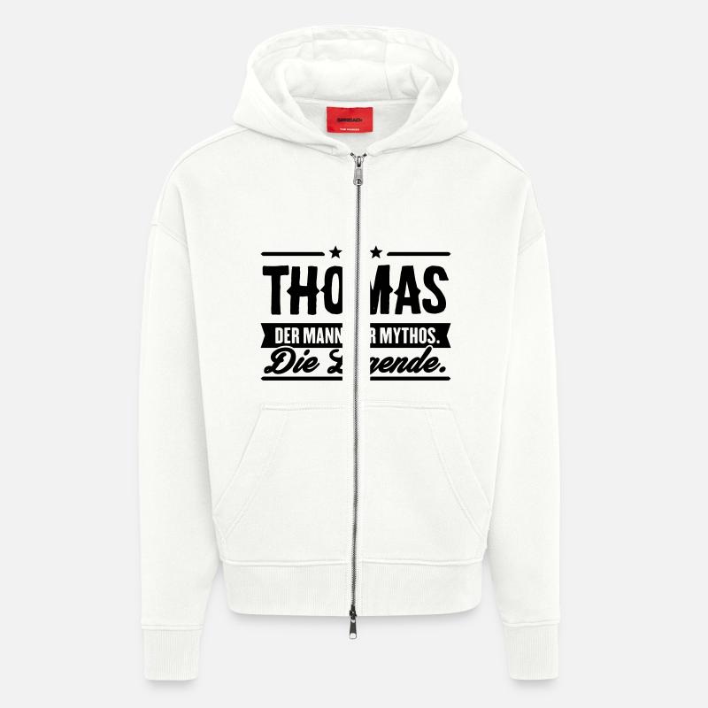 Mann Mythos Legende Thomas - Zip Hoodie - made by SPREAD - OFF WHITE