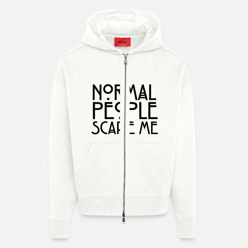 Normal People Scare Me - Veste à capuche bio épaisse oversize fabriqué en UE - OFF WHITE