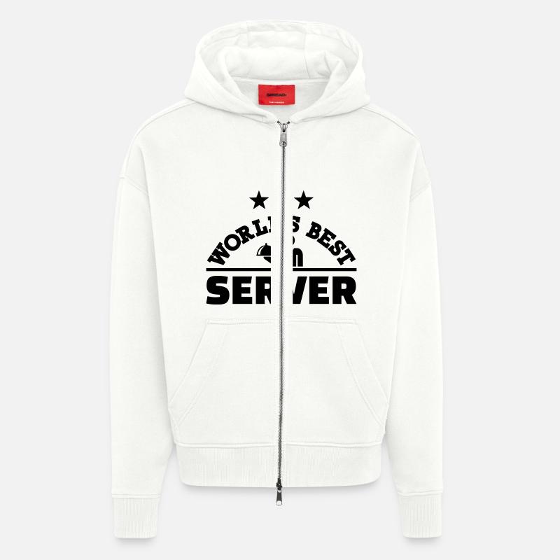 World’s best server - Zip Hoodie - made by SPREAD - OFF WHITE