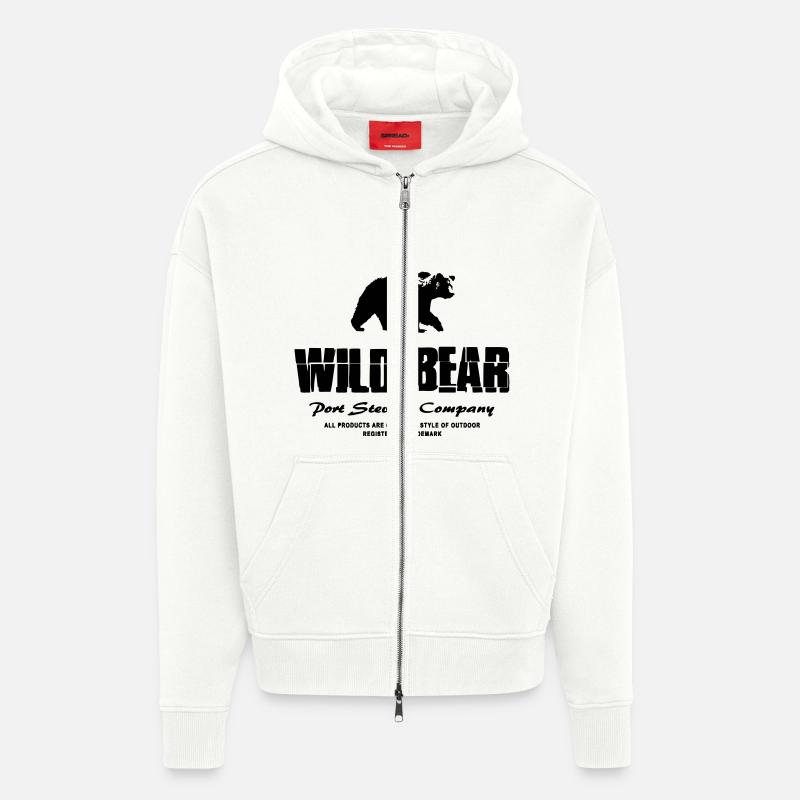 Wild Bear - Zip Hoodie - made by SPREAD - OFF WHITE