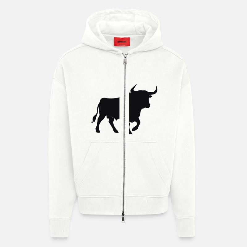 bull - Zip Hoodie - made by SPREAD - OFF WHITE