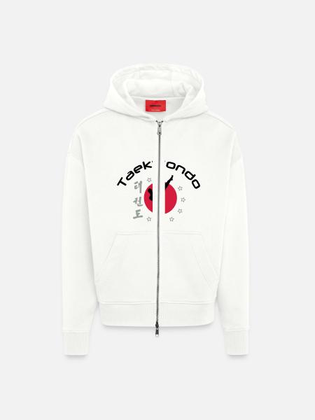 taekwondo_3 - Zip Hoodie - made by SPREAD - OFF WHITE