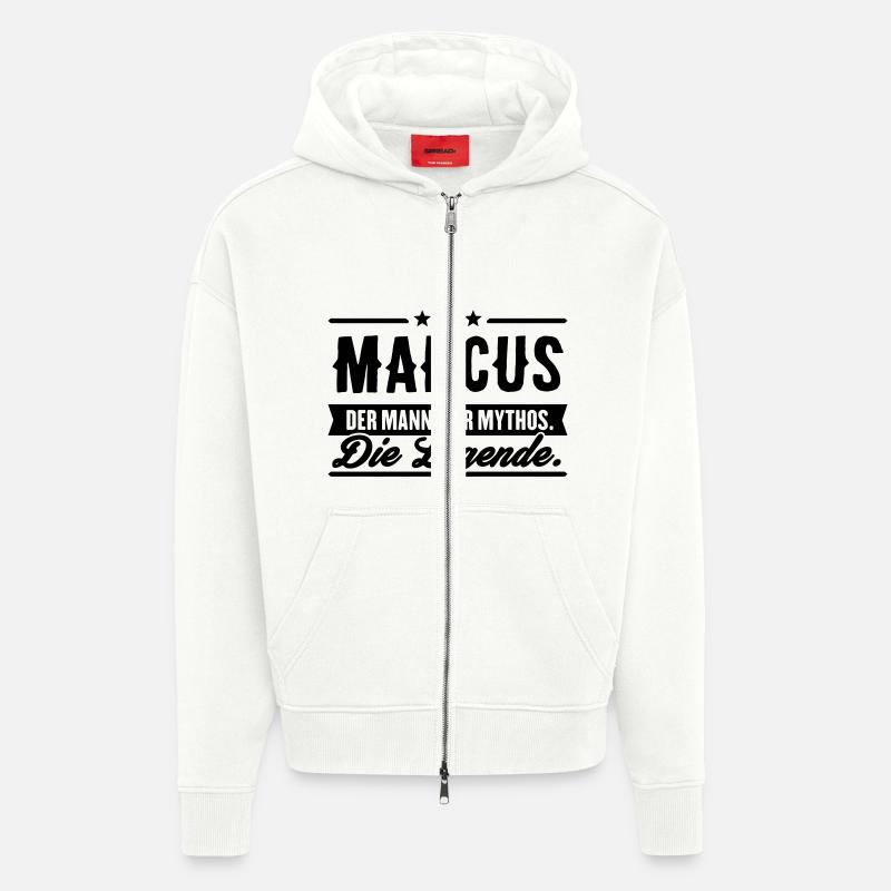 Man Myth Legend Marcus - Veste à capuche bio épaisse oversize fabriqué en UE - OFF WHITE