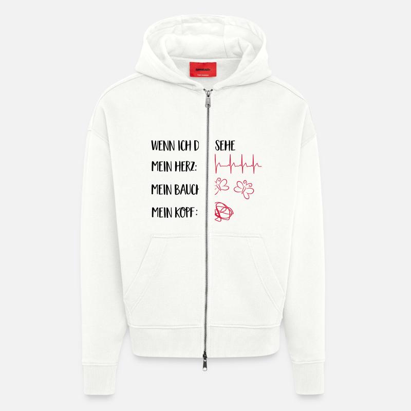 verliebt - Zip Hoodie - made by SPREAD - OFF WHITE