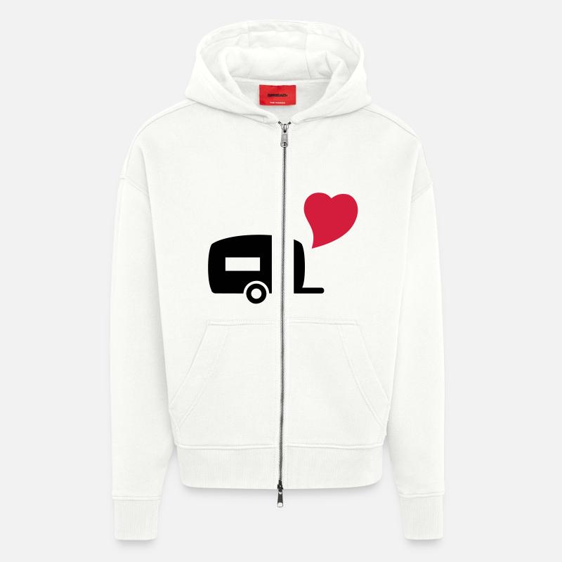 camping_love - Veste à capuche bio épaisse oversize fabriqué en UE - OFF WHITE