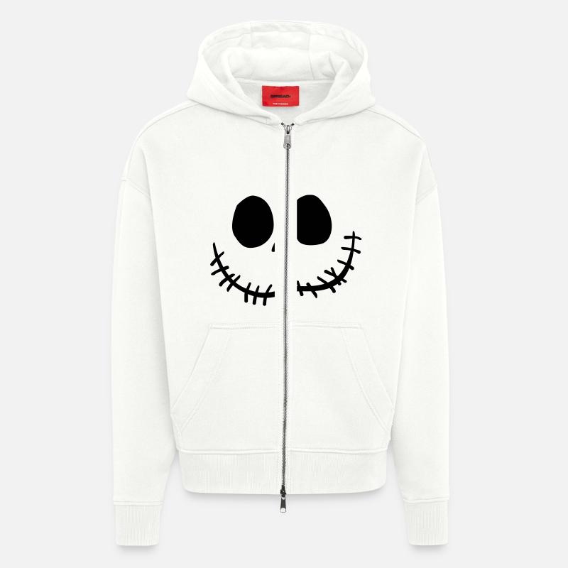 jack o'lantern - Veste à capuche bio épaisse oversize fabriqué en UE - OFF WHITE