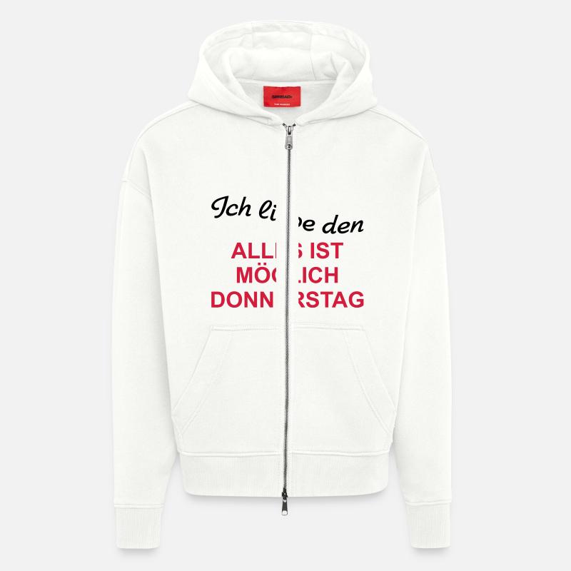 Everything is possible Thursday - Zip Hoodie - made by SPREAD - OFF WHITE