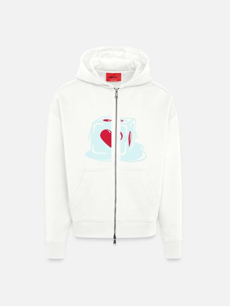 With Heart - Zip Hoodie - made by SPREAD - OFF WHITE