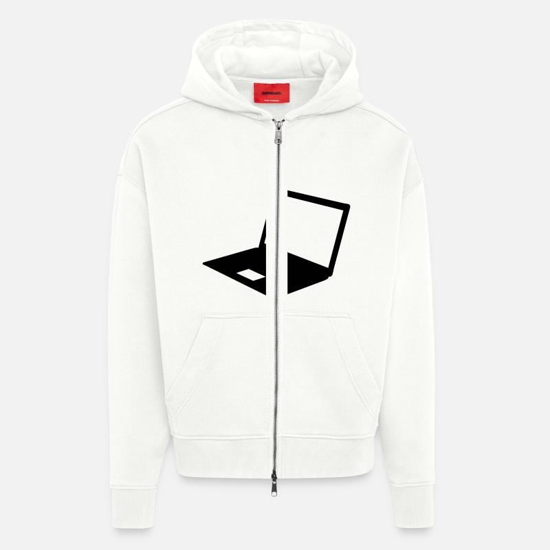 Ordinateur - Veste à capuche bio épaisse oversize fabriqué en UE - OFF WHITE
