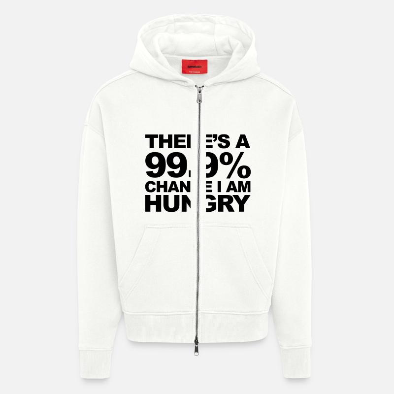 Hungry - Veste à capuche bio épaisse oversize fabriqué en UE - OFF WHITE