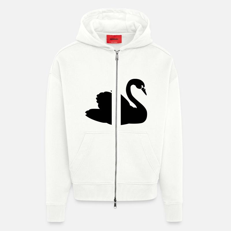 Cygne - Veste à capuche bio épaisse oversize fabriqué en UE - OFF WHITE