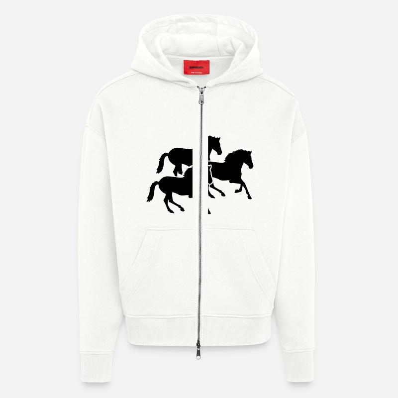 Pferde - Zip Hoodie - made by SPREAD - OFF WHITE