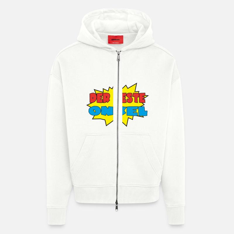 Der beste onkel - Veste à capuche bio épaisse oversize fabriqué en UE - OFF WHITE