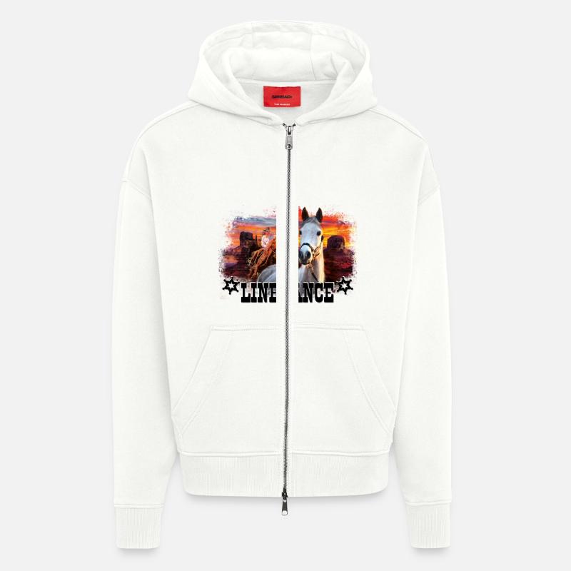 kl_linedance17 - Veste à capuche bio épaisse oversize fabriqué en UE - OFF WHITE