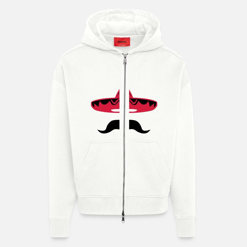 chapeau mexicain moustache 200 - Veste à capuche bio épaisse oversize fabriqué en UE - OFF WHITE