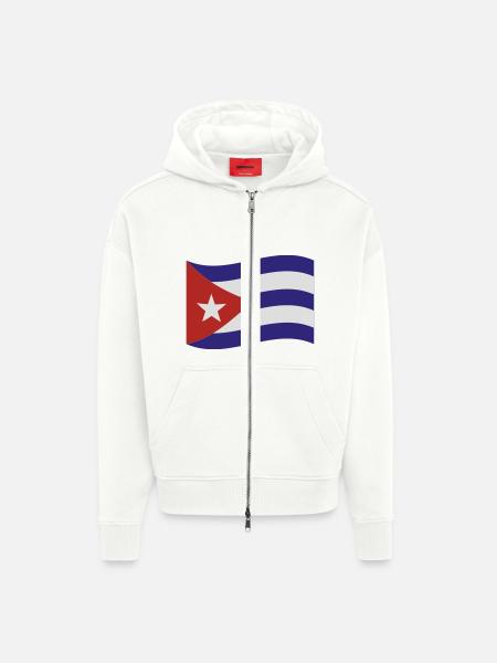 Cuba - Veste à capuche bio épaisse oversize fabriqué en UE - OFF WHITE