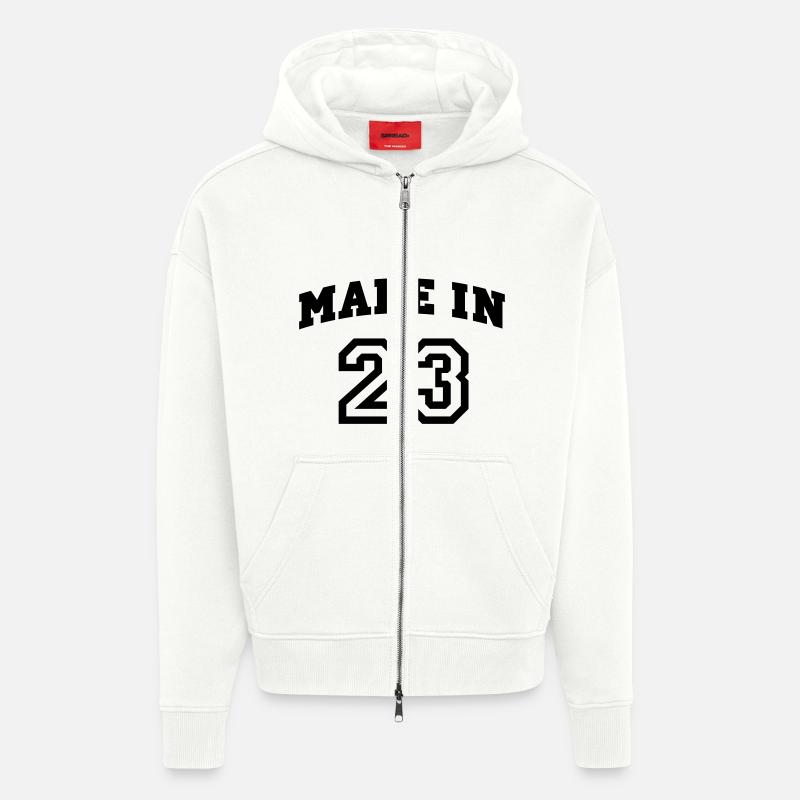 mp_madein23a - Veste à capuche bio épaisse oversize fabriqué en UE - OFF WHITE