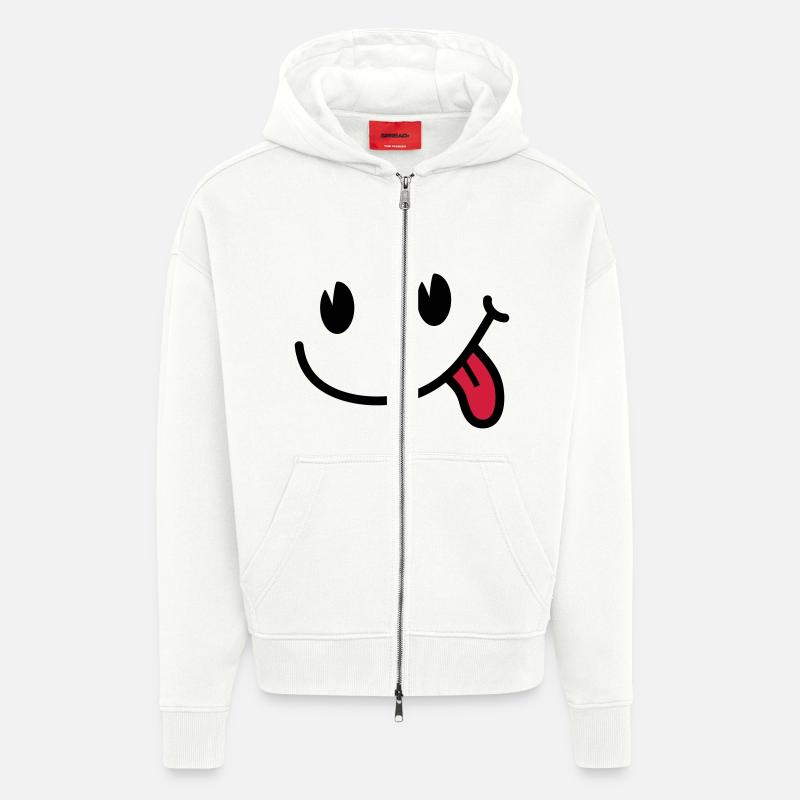 Smiley - Zip Hoodie - made by SPREAD - OFF WHITE