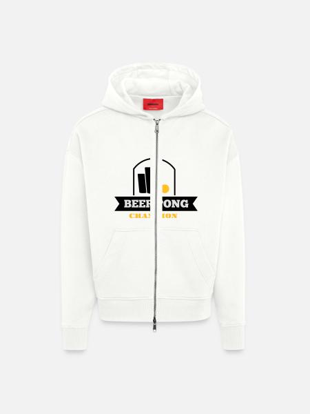 beer pong champion - Zip Hoodie - made by SPREAD - OFF WHITE