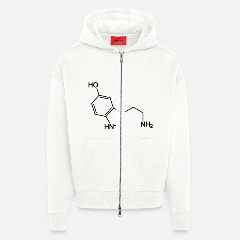 Serotonin Molekül - Zip Hoodie - made by SPREAD - OFF WHITE