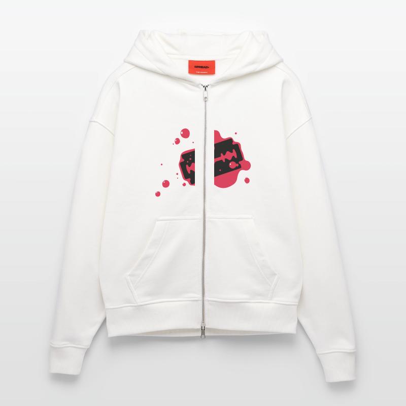 Rasierklinge mit Blut Zip Hoodie - made by SPREAD
