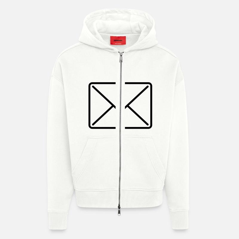 briefumschlag_icon1 - Veste à capuche bio épaisse oversize fabriqué en UE - OFF WHITE