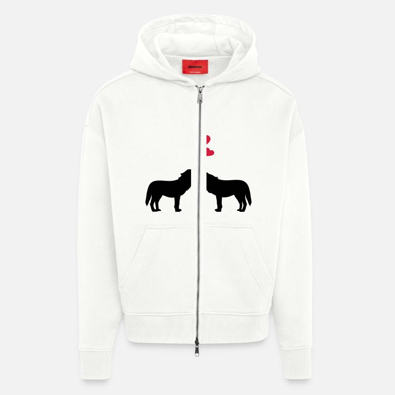 Loup - Veste à capuche bio épaisse oversize fabriqué en UE - OFF WHITE