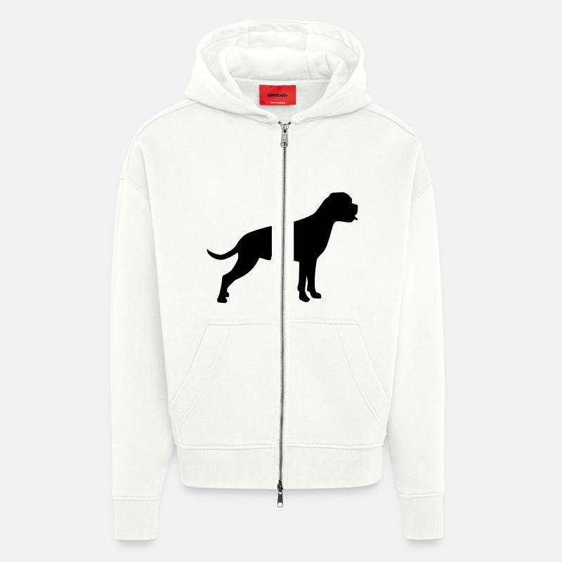 Boxer - Veste à capuche bio épaisse oversize fabriqué en UE - OFF WHITE
