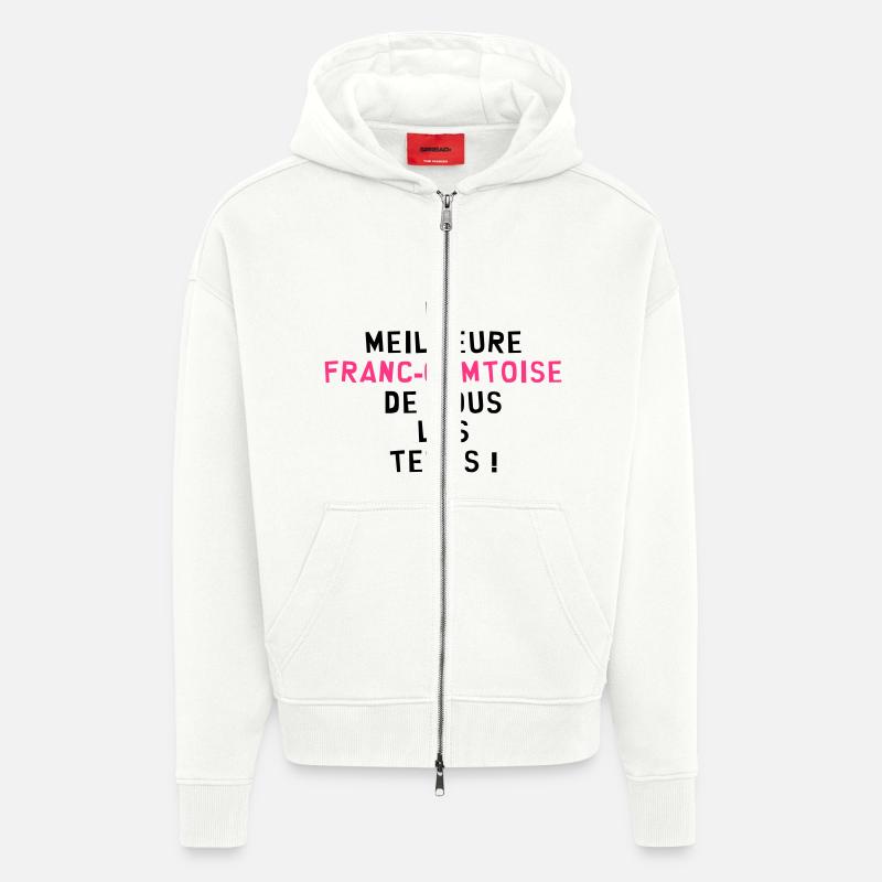 Franche-comté / Franc-Comtois / Franc-Comtoise - Veste à capuche bio épaisse oversize fabriqué en UE - OFF WHITE