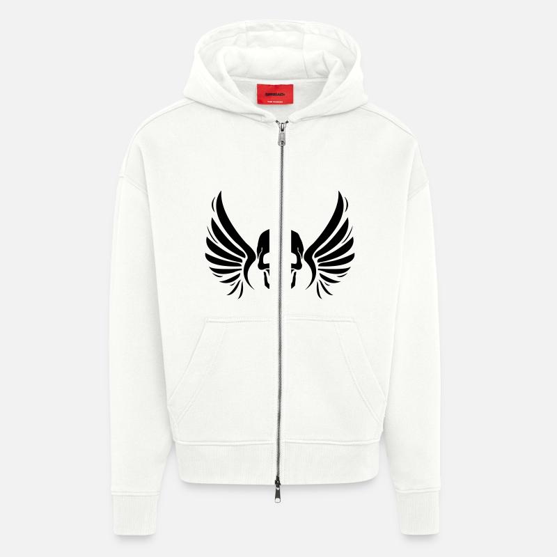 fly_skull_01 - Zip Hoodie - made by SPREAD - OFF WHITE