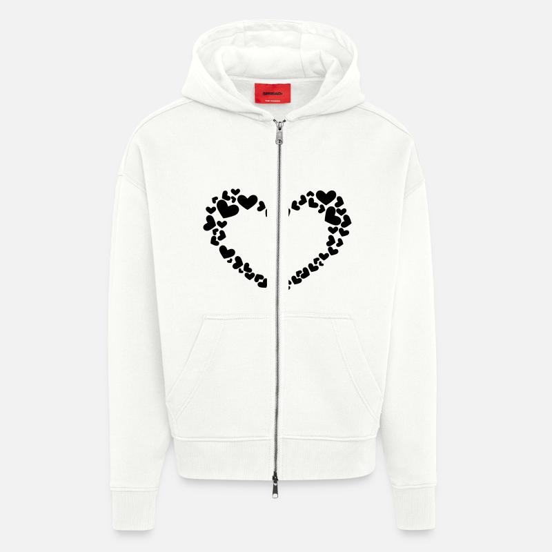 Herz Design mit Herzchen - Zip Hoodie - made by SPREAD - OFF WHITE