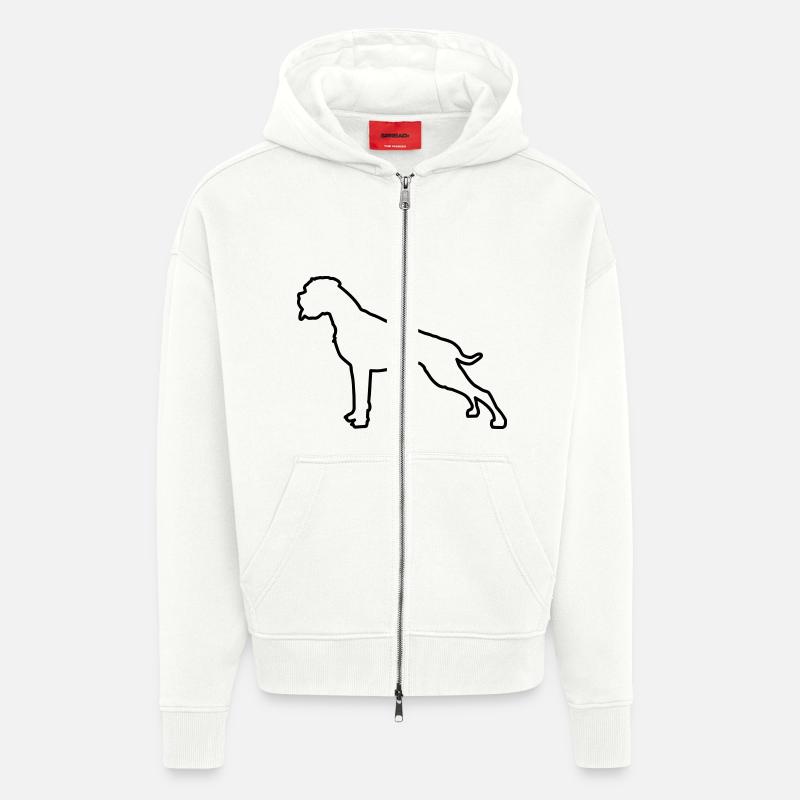 Plan Boxer - Veste à capuche bio épaisse oversize fabriqué en UE - OFF WHITE