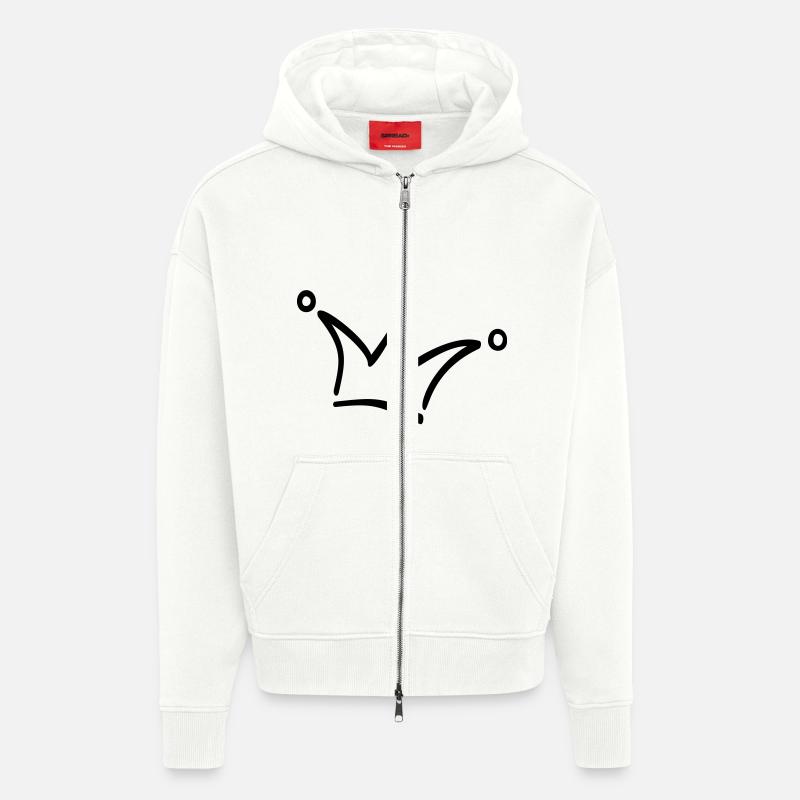 KRONE trident - Veste à capuche bio épaisse oversize fabriqué en UE - OFF WHITE