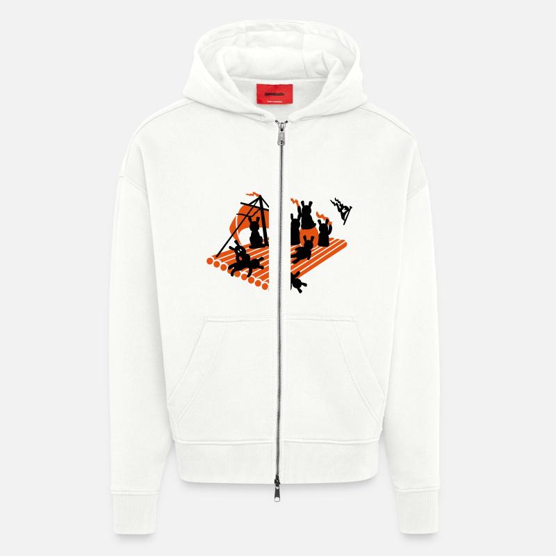 méduses radeau / medusas raft (2c) - Veste à capuche bio épaisse oversize fabriqué en UE - OFF WHITE