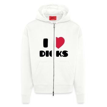 I Love Dicks - Zip Hoodie - made by SPREAD - OFF WHITE - Front