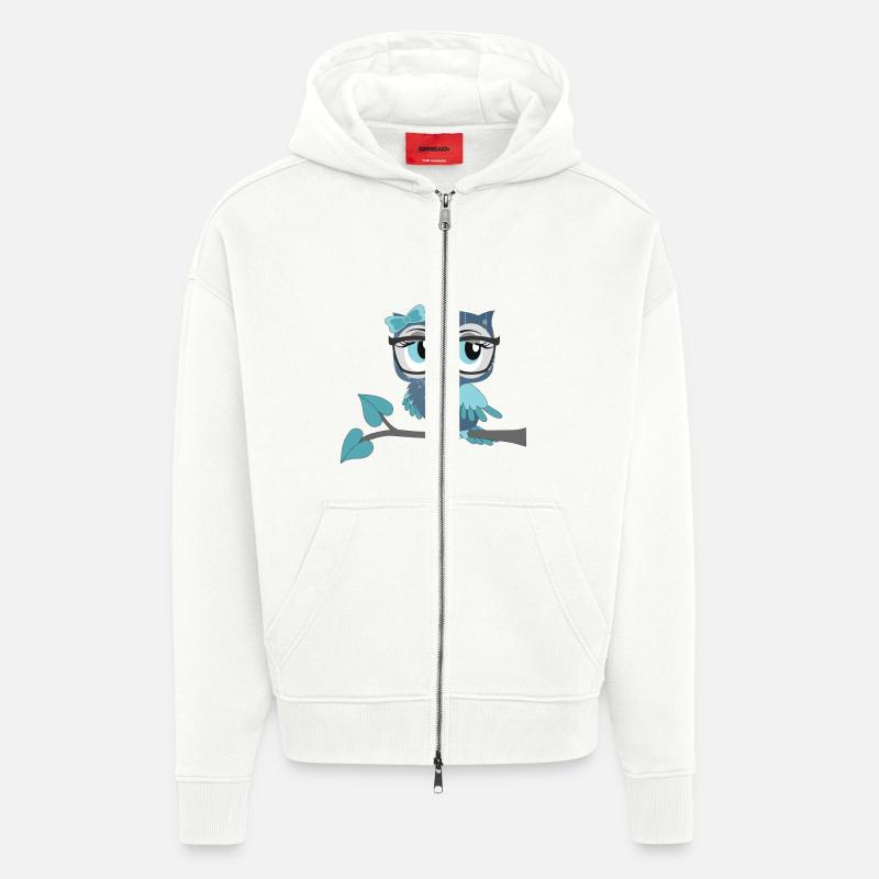 Eule_Schnee-Eule - Zip Hoodie - made by SPREAD - OFF WHITE