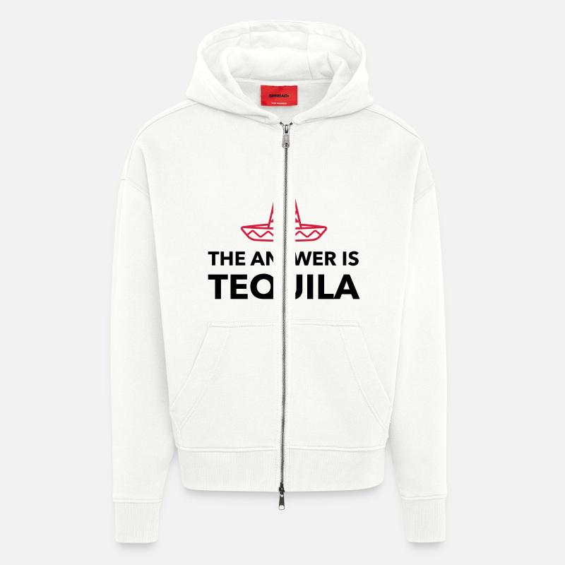 Die Antwort ist Tequila - Zip Hoodie - made by SPREAD - OFF WHITE