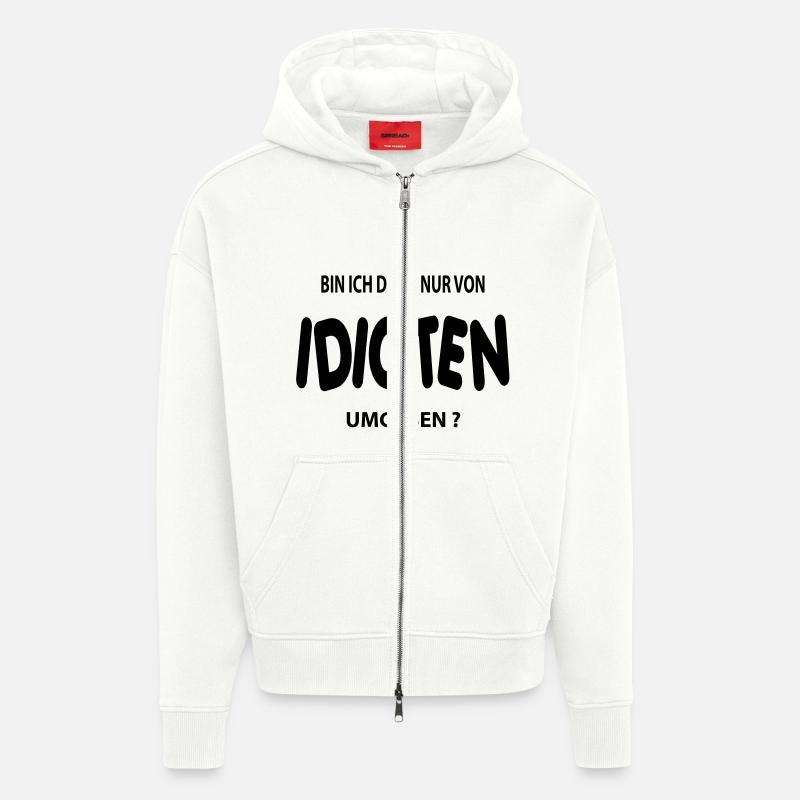 idioten - Zip Hoodie - made by SPREAD - OFF WHITE