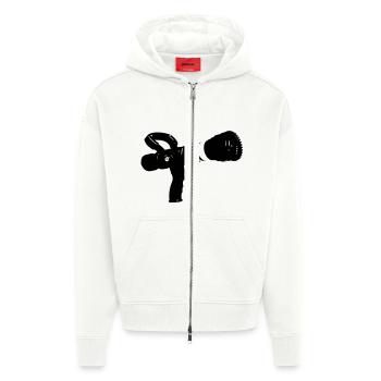 fire lance flow rate variable - Zip Hoodie - made by SPREAD - OFF WHITE - Front