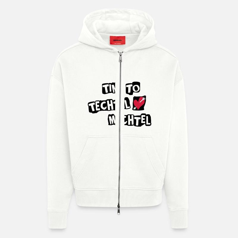Le temps de jeter - Veste à capuche bio épaisse oversize fabriqué en UE - OFF WHITE