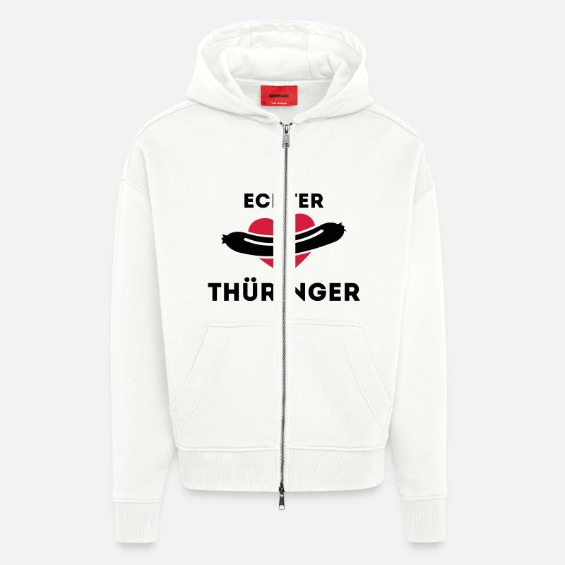 Echter Thüringer - Bratwurstliebe - Zip Hoodie - made by SPREAD - OFF WHITE