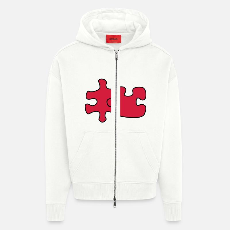 puzzle1 - Zip Hoodie - made by SPREAD - OFF WHITE
