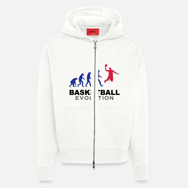 Basketball evolution - Veste à capuche bio épaisse oversize fabriqué en UE - OFF WHITE