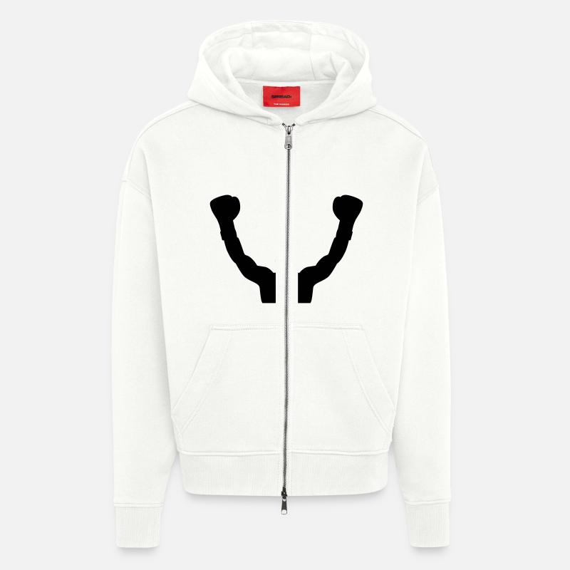 Boxe - Veste à capuche bio épaisse oversize fabriqué en UE - OFF WHITE