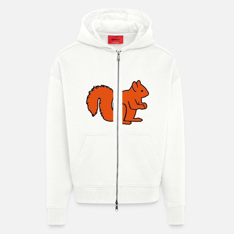 Squirrel - Zip Hoodie - made by SPREAD - OFF WHITE